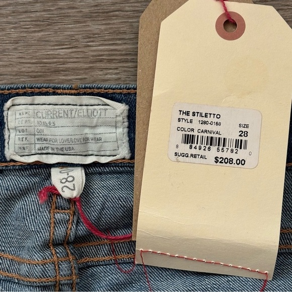 Current/Elliott The Stiletto Skinny Cropped Jean in Carnival NWT - Picture 12 of 14